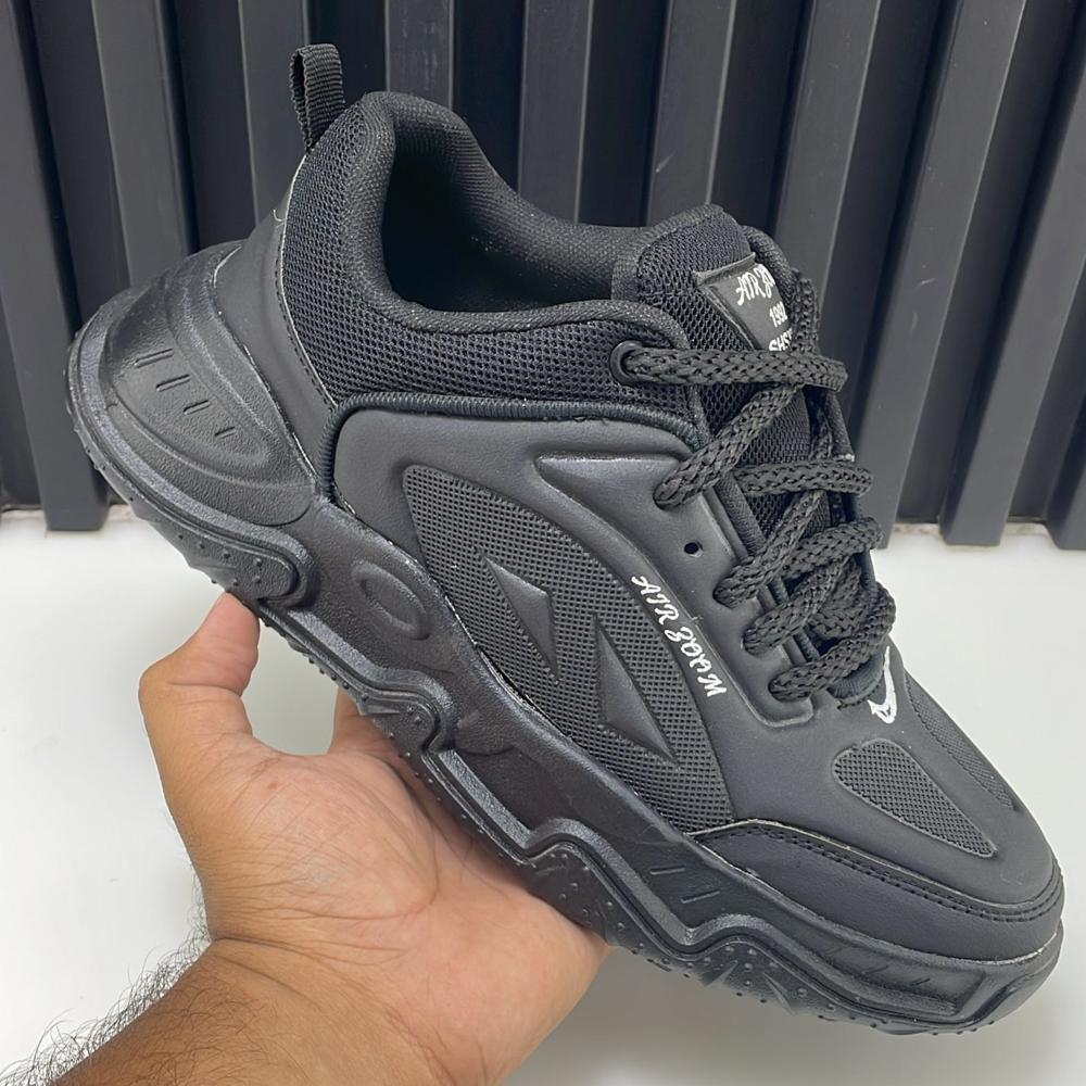SPORTS SHOES - Synthetic Material, Standard Size, Black Color | Lace Closure, Water Resistant, Cushioned Insole, AIRMIX Outsole, Attractive Design