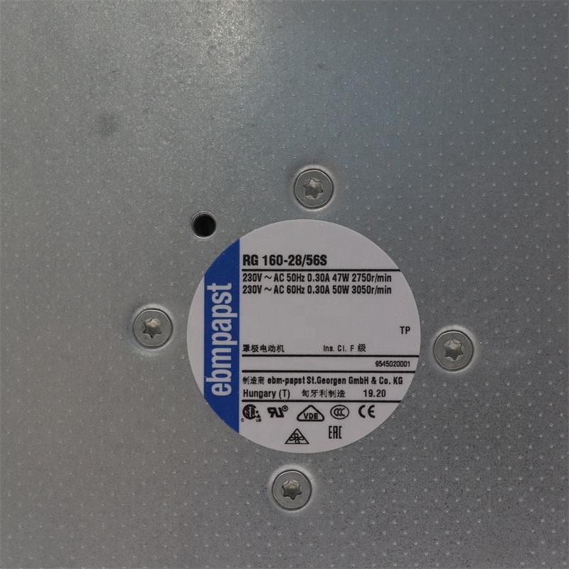ebmpapst 22056 RG160-28/56S 220x220x56mm 230V AC 2750RPM 0.3A Textile Machinery Turbo Centrifugal Blower Cooling Fan