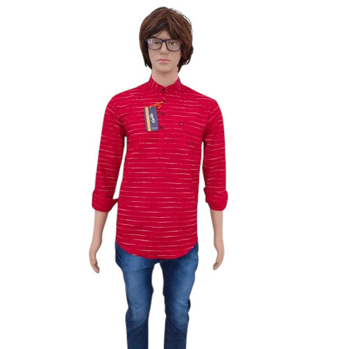 Men'S Cotton Short Kurta - Color: Multicolor