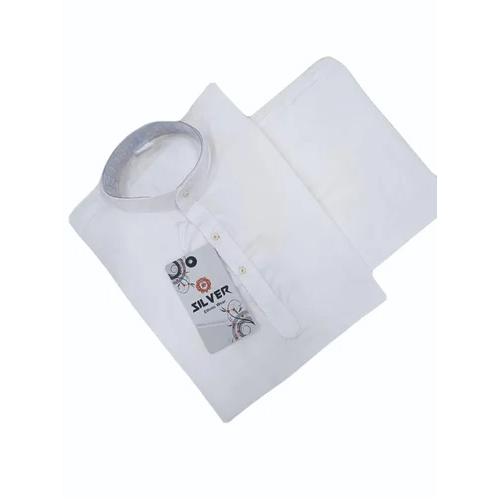 Kids White Kurta Pyjama - Design: Modern