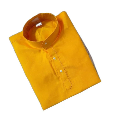 Kids Yellow Color Kurta Pyjama - Design: Modern