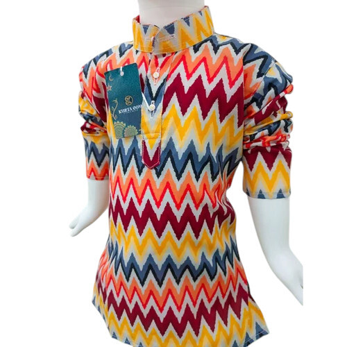 Kid'S Digital Print Kurta Pajama Set - Color: Multicolor