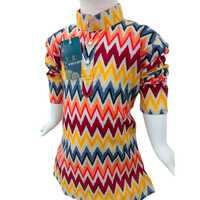 Kid's Digital Print Kurta Pajama Set - Color: Multicolor