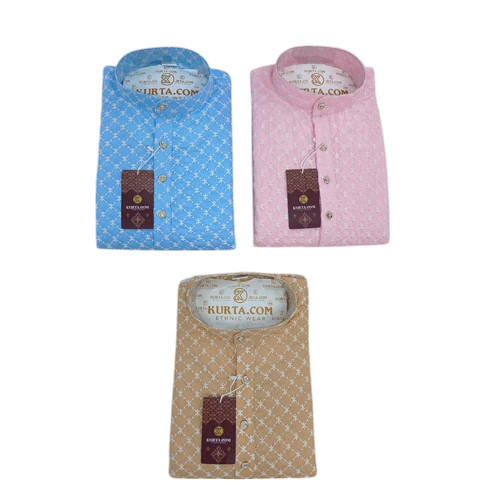 Men Chikan Kurta - Color: Multicolor
