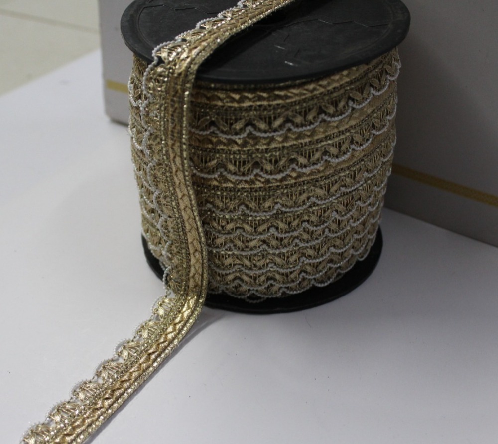 Embroidery Golden Colour Fancy Lace