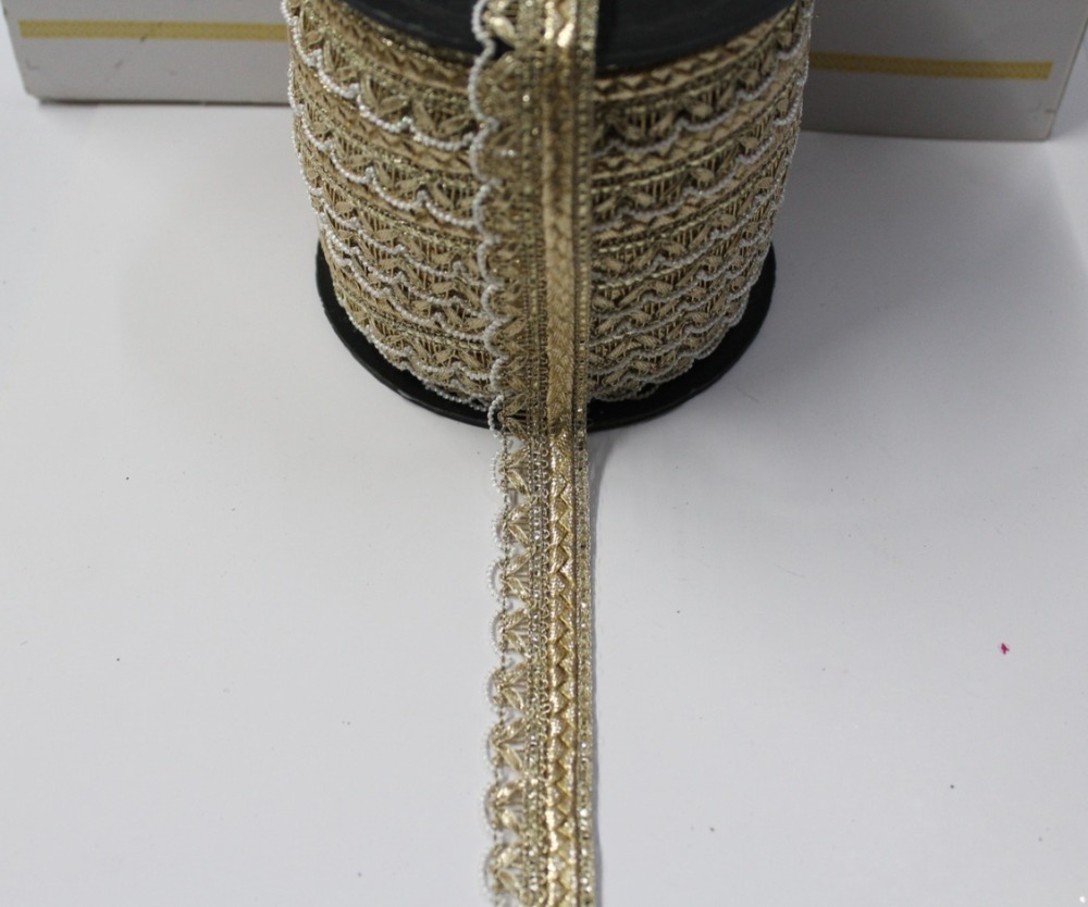 Embroidery Golden Colour Fancy Lace