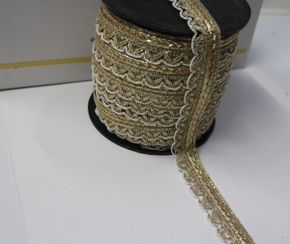 Embroidery Golden Colour Fancy Lace