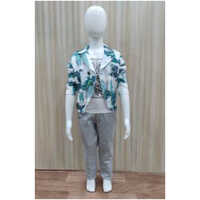 Knitted Pant Suits - Color: Blue And White
