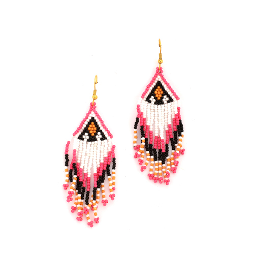 Beaded Tasselled Drop Earrings