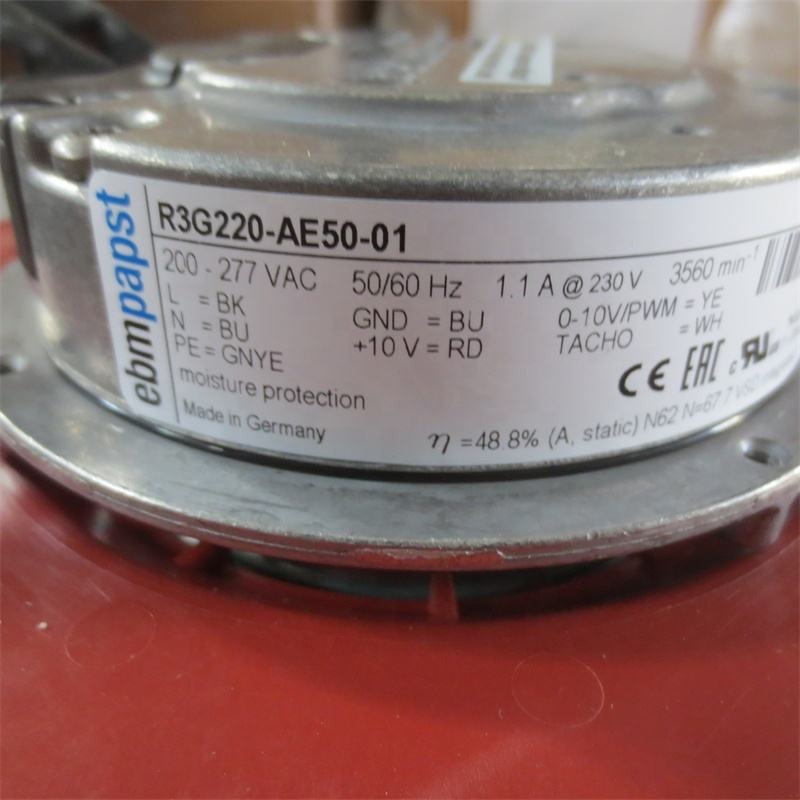 ebmpapst R3G220-AE50-01 EC200-277V AC 150W 1.1A 220mm IP44 Communication Device EC Speed Regulating Centrifugal Cooling Fan