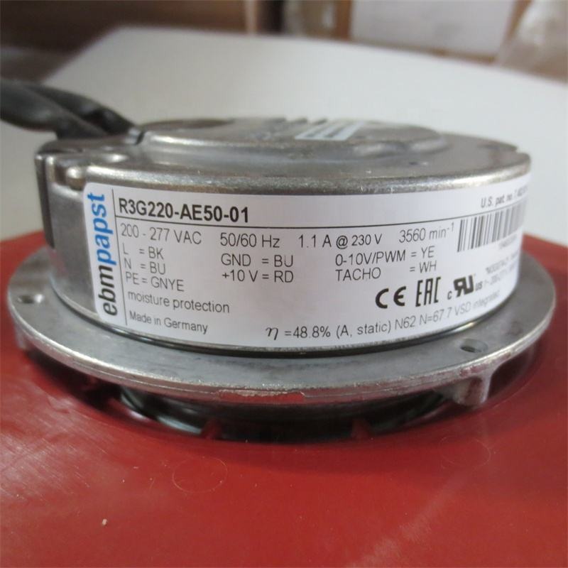 ebmpapst R3G220-AE50-01 EC200-277V AC 150W 1.1A 220mm IP44 Communication Device EC Speed Regulating Centrifugal Cooling Fan