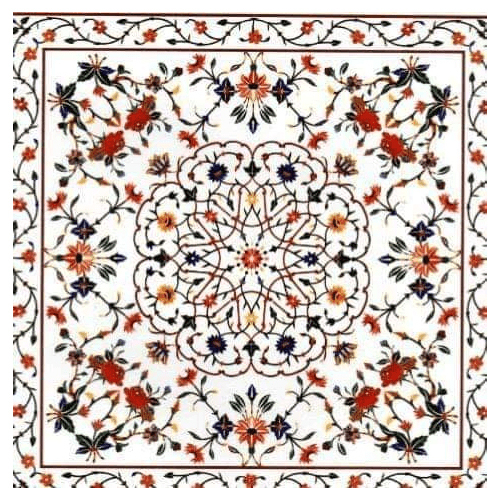 Marble Inlay Work Design Flooring - Color: Multicolor