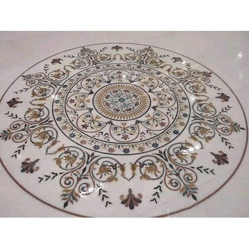 Marble Inlay Work Design Flooring - Color: Multicolor