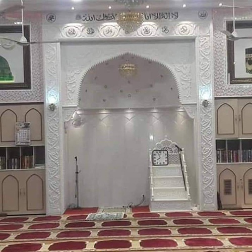 White Marble Masjid Qibla - Pattern: Designer