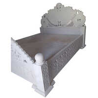 White Carved Marble Bed - Design: Modern
