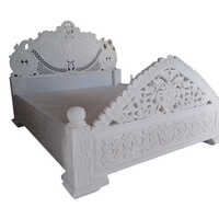 White Carved Marble Bed