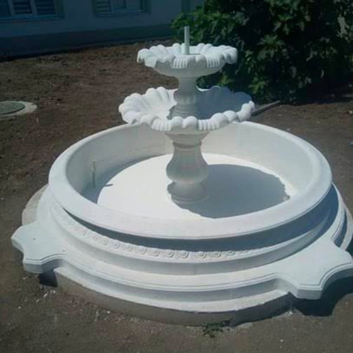 White Carved Marble Fountain - Feature: High Quality