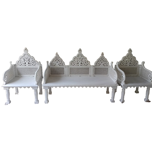 White Carved Marble Sofa Set