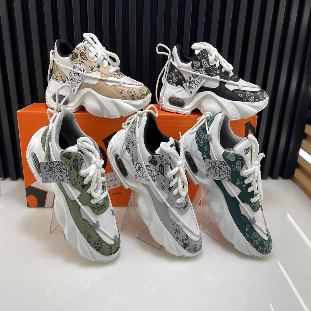SPORTS SHOES - Synthetic Material, Standard Size, Multicolour | Lace Closure, Durable AIRMIX Outsole, Cushioned Insole, Water Resistant, 6-Month Warranty