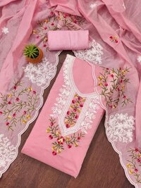 Heavy Chanderi Dress Material - Bust Size: 2.00  Meter (m)