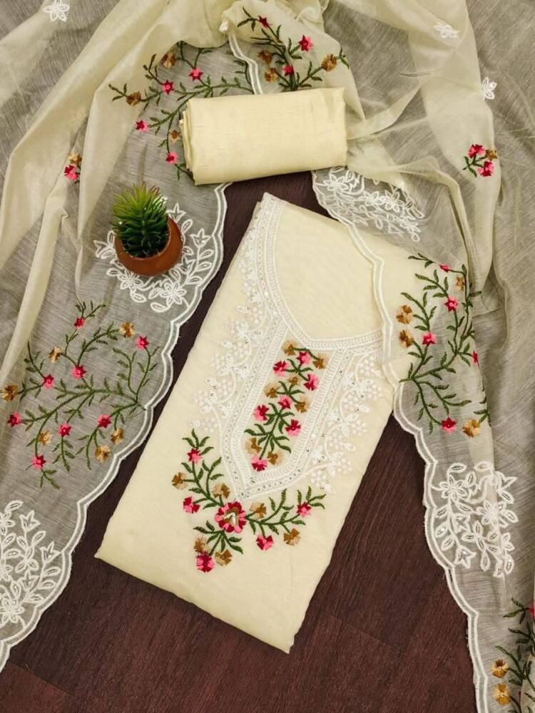 HEAVY CHANDERI DRESS MATERIAL