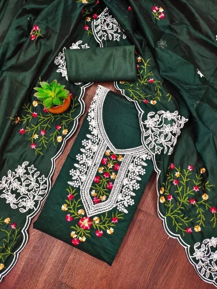 HEAVY CHANDERI DRESS MATERIAL