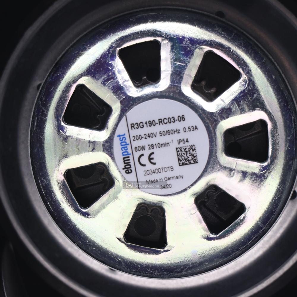 Ebmpapst R3g190-rc03-06 230v Ac 28w 0.29a 2150rpm Single Inlet Ec Radical Rittal Air Conditioner Centrifugal Cooling Fan - Color: Black