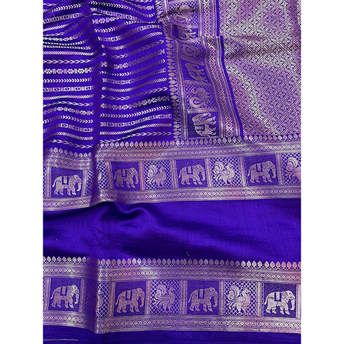 Printed Pure Chiniya Silk Saree - Color: Different Available