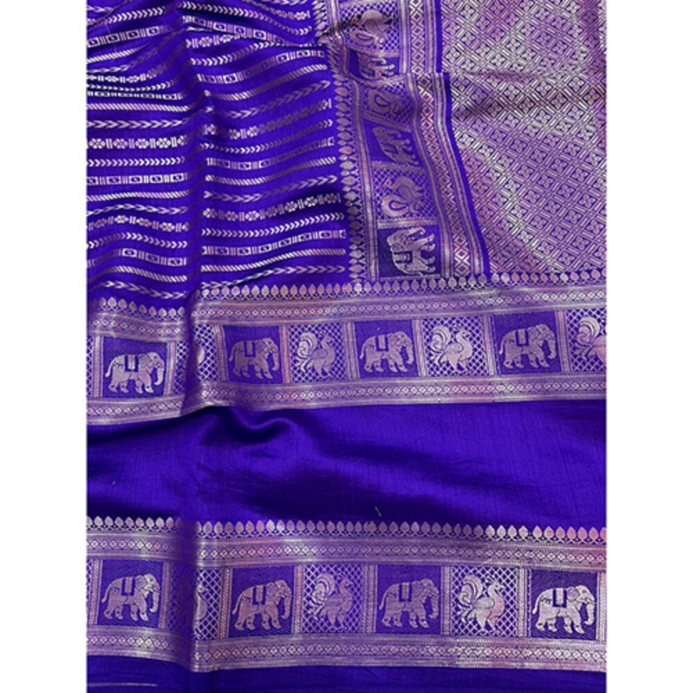 Printed Pure Chiniya Silk Saree - Color: Different Available