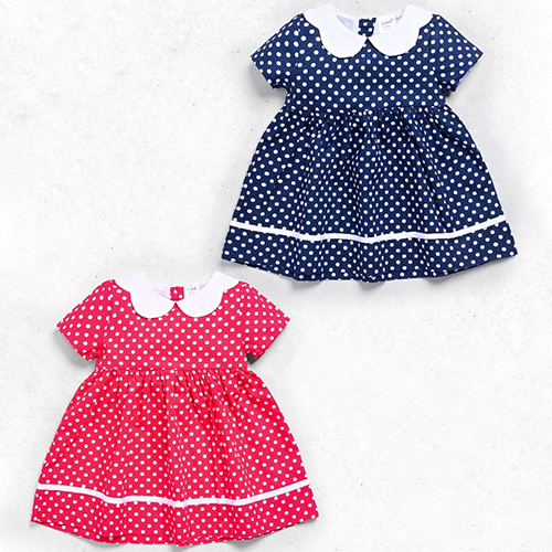 Dot Print Baby Frock - Color: Different Available