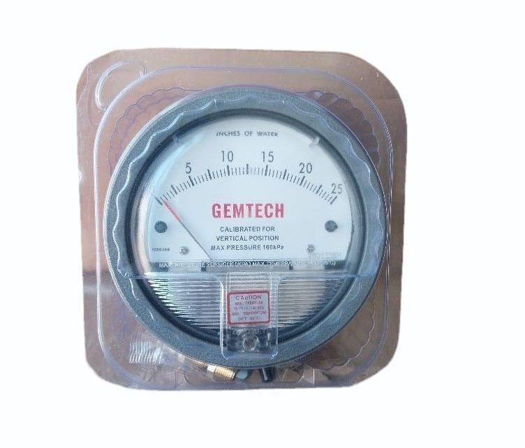 GEMTECH_INSTRUMENTS SERIES G2300 DIFFERENTIAL PRESSURE GAUGE INCHES OF WATER ZERO CENTER
