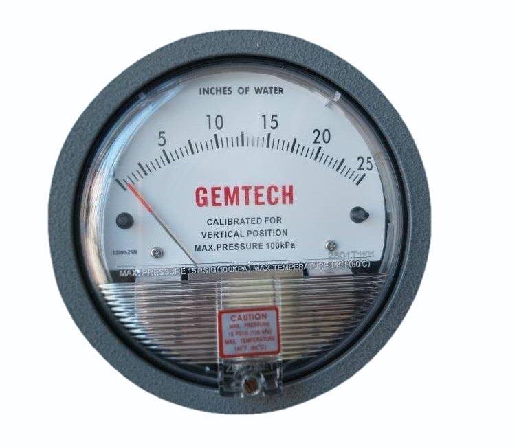 Industrial GEMTECH Differential Pressure Gauge 4 Inch (100 MM) Dial