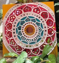 Handcrafted Decorative Wall Plate - MDF with clay and mirror