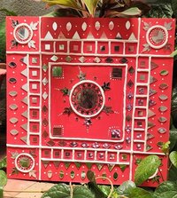Handcrafted Decorative Wall Plate - MDF with clay and mirror