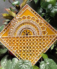 Handcrafted Decorative Wall Plate - MDF with clay and mirror