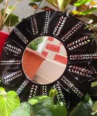 Handcrafted Decorative Wall Plate - MDF with clay and mirror