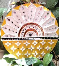 Handcrafted Decorative Wall Plate - MDF with clay and mirror