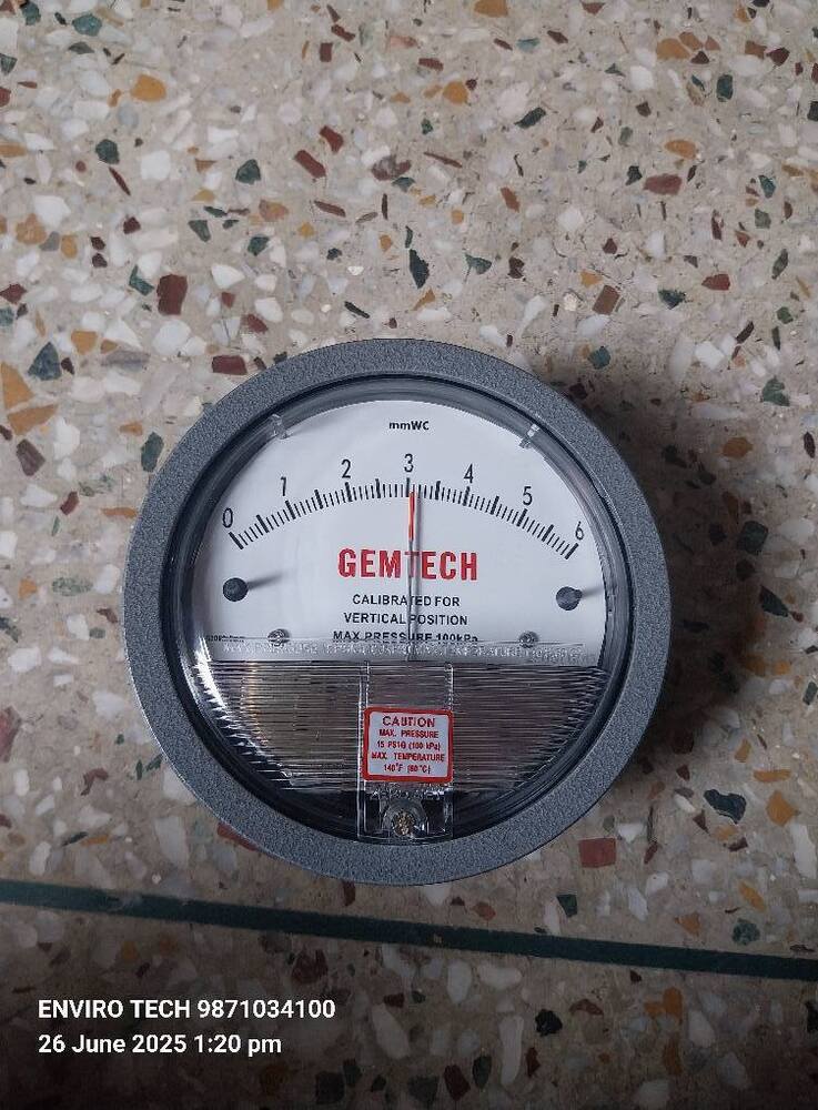 GEMTECH G2000-6 MM Differential Pressure Gauge 0-6 MM
