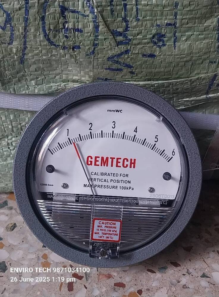 GEMTECH G2000-6 MM Differential Pressure Gauge 0-6 MM