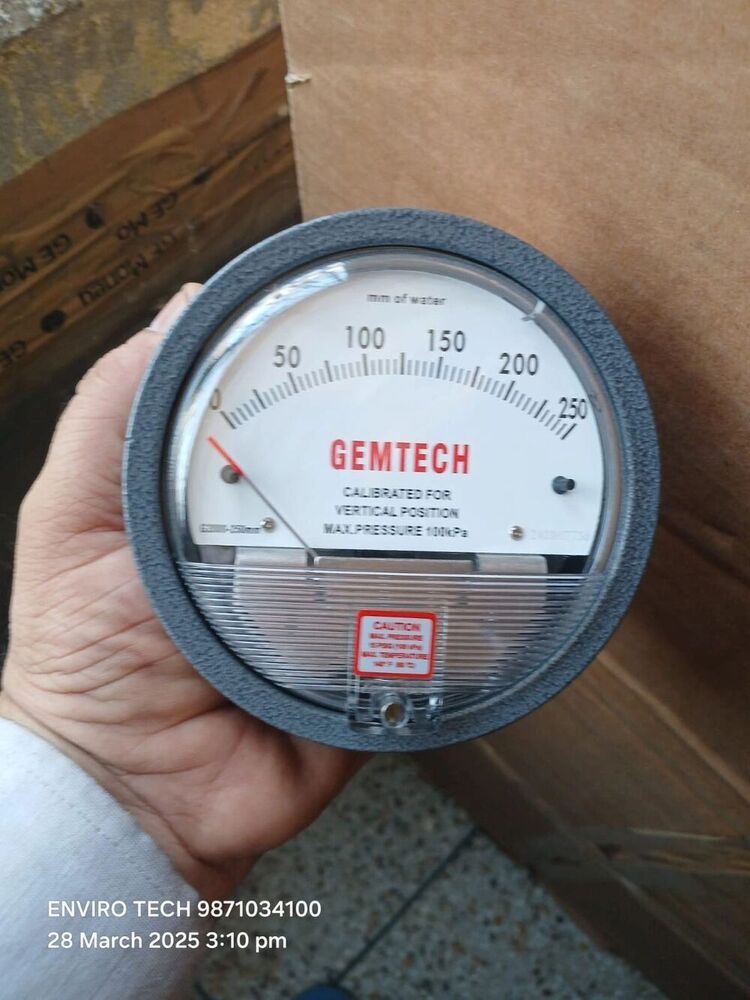 GEMTECH G2000-250 MM Differential Pressure Gauge 0-250 MM