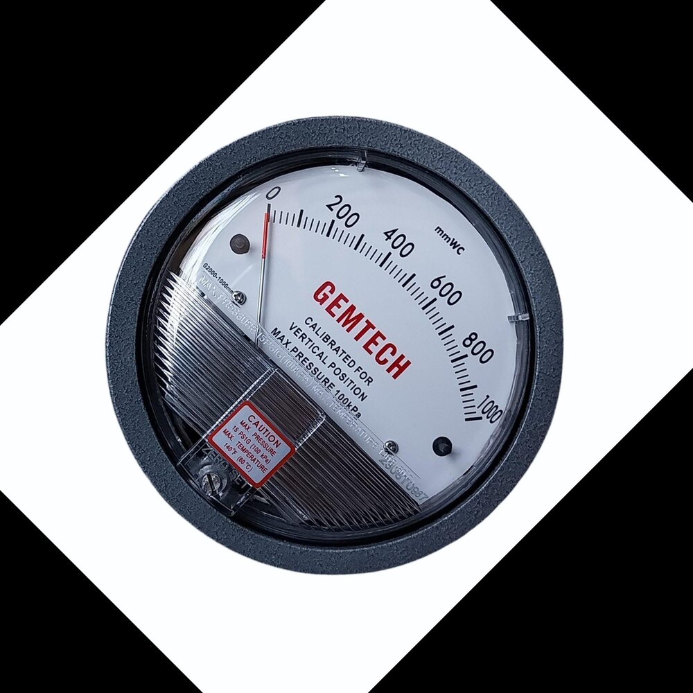 GEMTECH G2000-1000 MM Differential Pressure Gauge 0-1000 MM