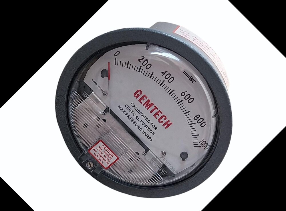 GEMTECH G2000-1000 MM Differential Pressure Gauge 0-1000 MM