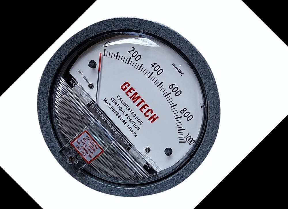 GEMTECH G2000-1000 MM Differential Pressure Gauge 0-1000 MM