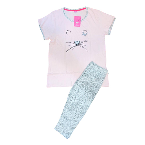 Ladies Tee And Shorts Night Set - Color: Different Available