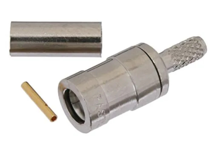 SMB Plug Connector Crimp/Solder Type for RG174, RG316, RG188, LMR-100, PE-B100, PE-C100, 0.100 inch