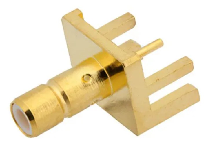 SMB Jack Connector Solder Type .062 inch End Launch PCB, .030 inch Diameter