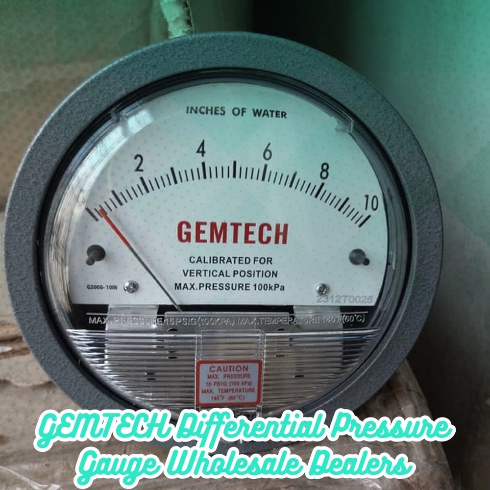 GEMTECH G2004 Differential Pressure Gauge 0-4 Inch