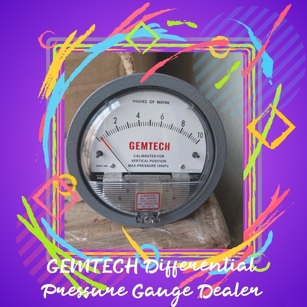 GEMTECH G2004 Differential Pressure Gauge 0-4 Inch
