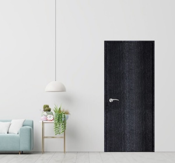 Solid Panel Pvc Door Laminated - Color: Rosewood
