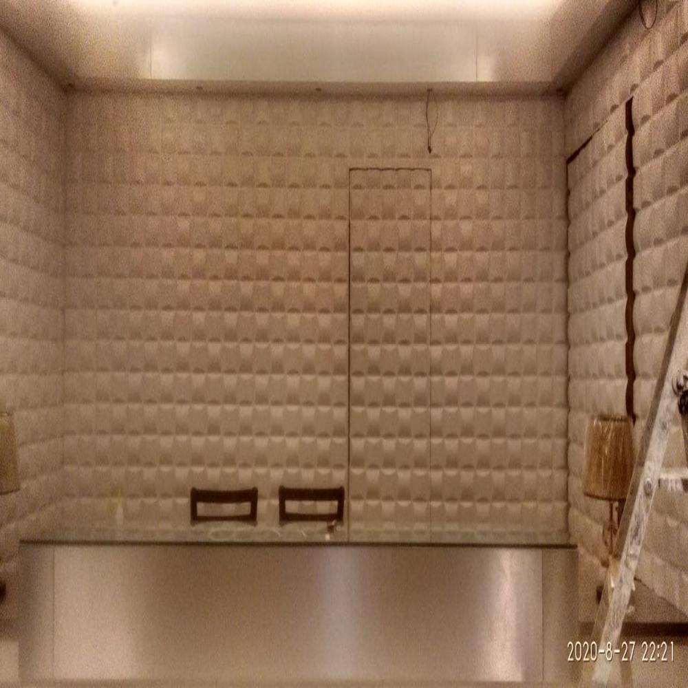 3d Pvc Wall Panel - 1200mm X 600mm, Gold Color, 8mm Thickness, Fire Rated Class B1, Adhesive Installation